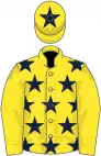 Yellow, dark blue stars on body and star on cap