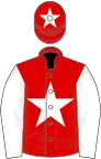 Red, white star and sleeves, star on cap