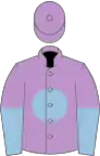 Mauve, light blue disc, halved sleeves