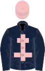 Dark blue, pink cross of lorraine and cap