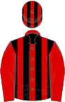 Red and black stripes, red sleeves