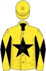 Yellow, black star, diabolo on sleeves