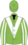 Light green, white chevron, striped sleeves