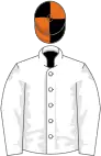 White, black and orange quartered cap