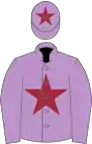 Mauve, maroon star and star on cap