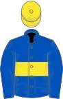 Royal blue, yellow hoop and cap