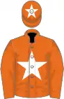Orange, white star on body and cap