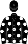 Black, white spots on body and sleeves