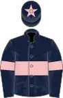 Dark blue, pink hoop and armlets, pink star on cap