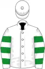 White, white sleeves, emerald green hoops