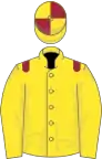 Yellow, maroon epaulets, quartered cap