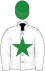 White, green star, green cap