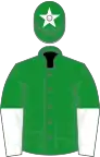 Green, white halved sleeves and star on cap