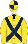 Yellow, Dark Blue cross belts, quartered cap