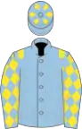 Light blue, yellow epaulettes, diamonds on sleeves and cap