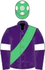Purple, Emerald Green sash, Purple sleeves, White armlets, Emerald Green cap, White spots
