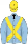 Light blue, yellow cross-belts, yellow cap