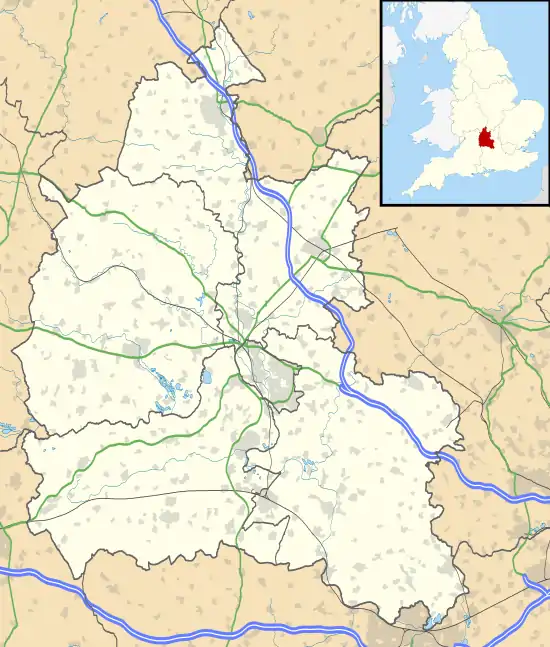 Localisation des lieux mentionnés dans Le Fermier Gilles de Ham dans l'Oxfordshire.