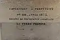 Concession par « la Terre promise », 1873.