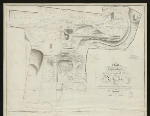 Plan du cimétière du Père-Lachaise, 1822