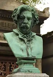 Buste de Thomas Couture au cimetière du Père-Lachaise à Paris.