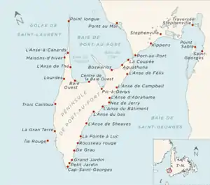 Carte de la baie de Port-au-Port