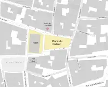 Plan schématisé de la place du Coderc.