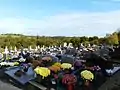 Le cimetière fleuri, après la Toussaint.