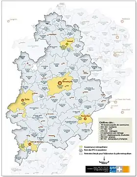 Localisation de Pôle métropolitainCentre Franche-Comté