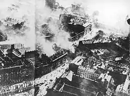 Varsovie en ruine après les bombardements de la Luftwaffe, septembre 1939.