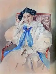 P.F. Sokolov, portrait d'Elisabeth Khitrovo, amie d'Alexandre Pouchkine