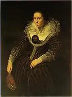 Un portrait d'Emerentia van Ravenswaey (1586/1587-1634) de 1625 visible dans le château