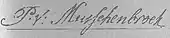 signature de Pieter van Musschenbroek