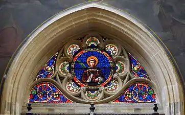 Transept nord, verrière Saint Vincent, martyr.