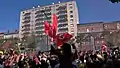 Supporters lors de la parade du Stade toulousain dans les rues de Toulouse.