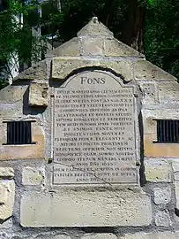 Inscription au fronton du Regard Saint-Martin.