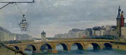 Jean-Baptiste Corot, Le Pont au Change vu du quai de Gesvres, 1830, détail, Paris, musée Carnavalet.