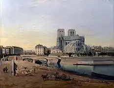 Le Quai de Montebello et le chevet de Notre-Dame, Émile Harrouart (vers 1860), musée Carnavalet.