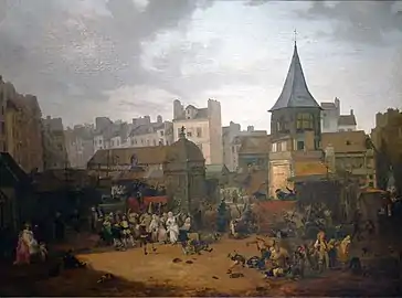 Réjouissances données par la Ville de Paris aux Halles, le 21 janvier 1782, à l'occasion de la naissance du dauphin, Paris, musée Carnavalet.
