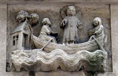 No 42, le bas-relief représentant un épisode de la légende de saint Julien.