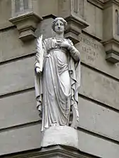 Catherine au coin de la rue de Sévigné et Saint-Antoine à Paris.
