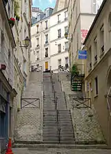 L'escalier vers la rue des Trois-Frères.