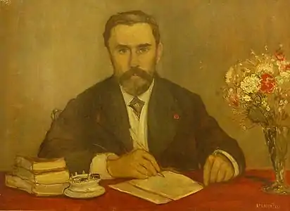 Jean-François Raffaëlli, Portrait de Gustave Geffroy (1917 ou 1918), huile sur toile, musée des beaux-arts de Morlaix.