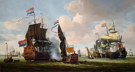La flotte néerlandaise dans la rade d'Amsterdam (musée des Beaux-Arts d'Angers).