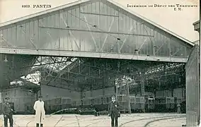 Le dépôt de Pantin de la compagnie des tramways de l'Est parisien dans les années 1920