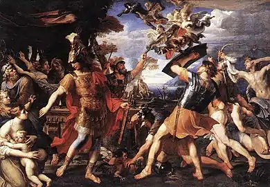 Enée et ses compagnons combattant les Harpies (1645-1646), Paris, musée du Louvre.