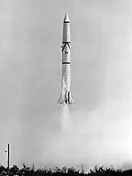 Photographie du lancement du PGM-11 Redstone CC-56.