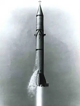 Photographie du lancement du PGM-11 Redstone RS-1.