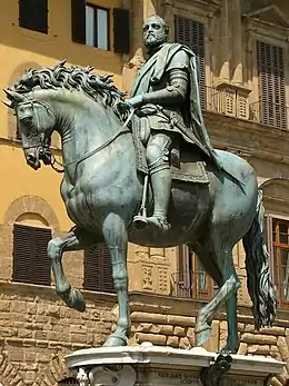 Statue équestre de Cosme Ier de Médicis, à Florence.