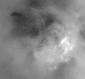 Animation sur un intervalle de deux heures montrant des nuages au pôle sud de Titan.
